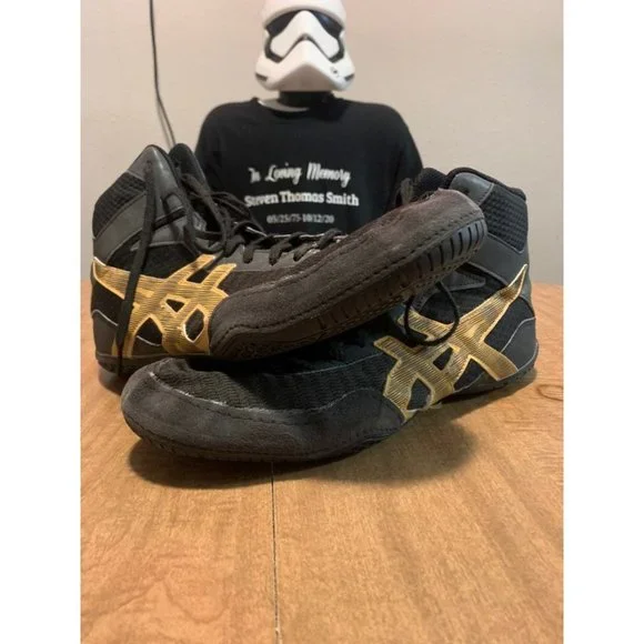 Asics MatControl 2 LE Lite Men\'s Size 13 Wrestling Shoes Black Gold 1081A037 Amazon.com | ASICS Matcontrol 2 Black/White 7.5 D (M  main image 2